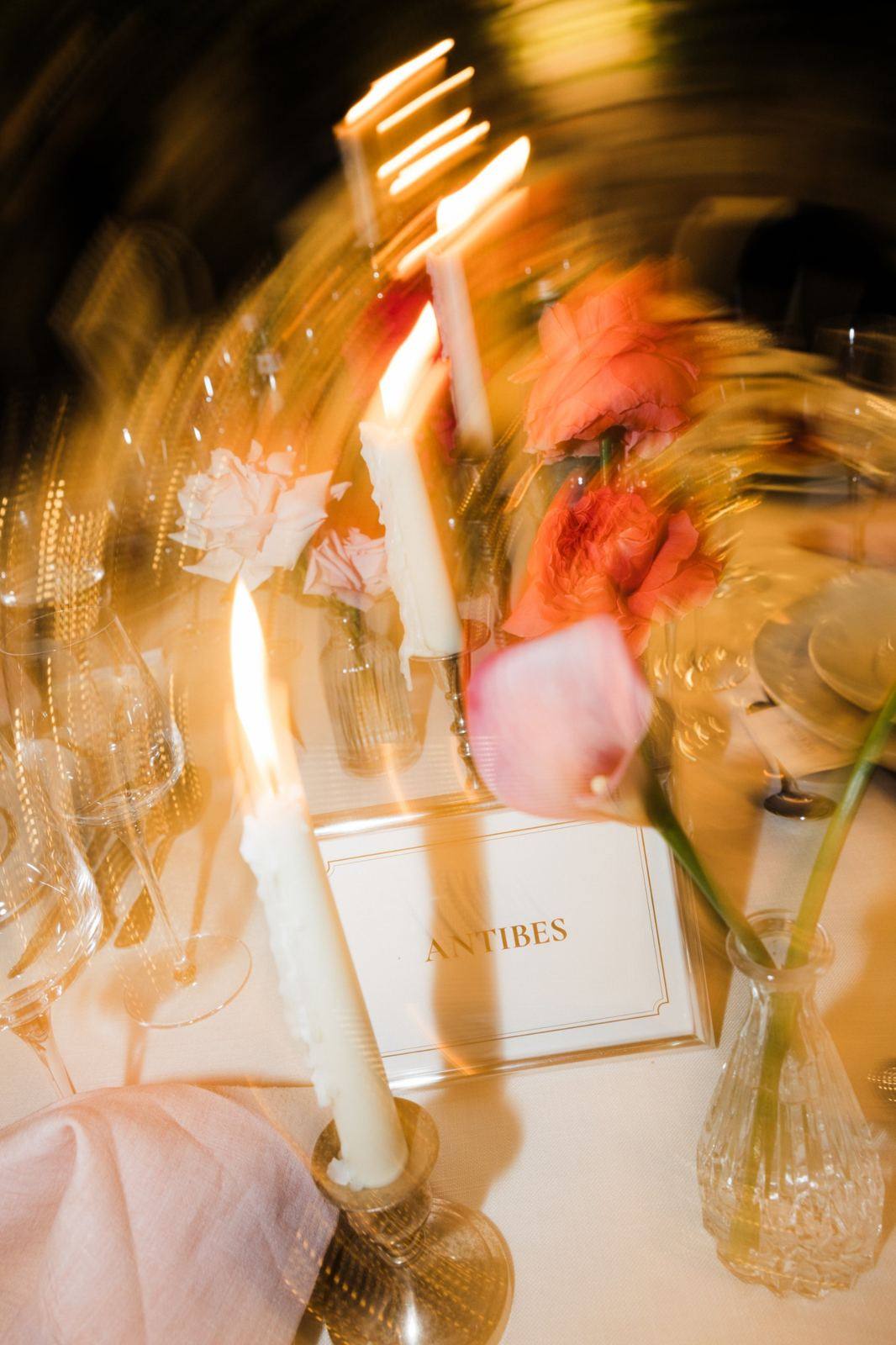 Candlelit wedding table