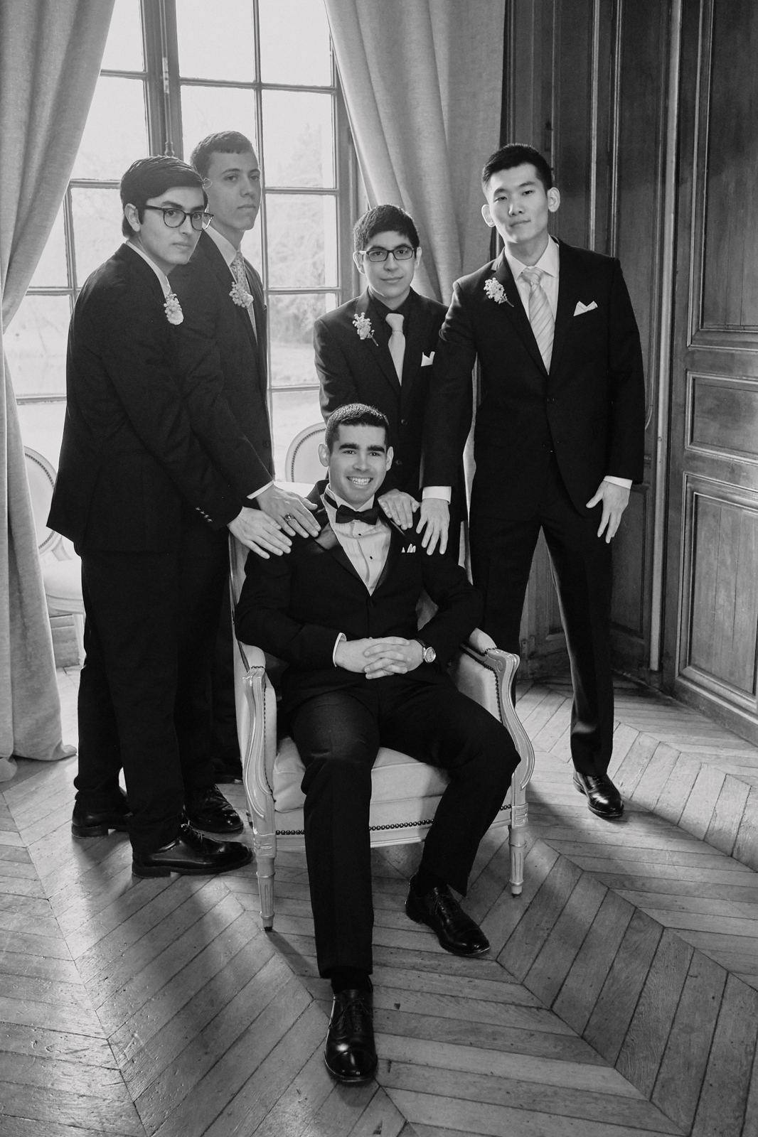 Groomsmen, black and white